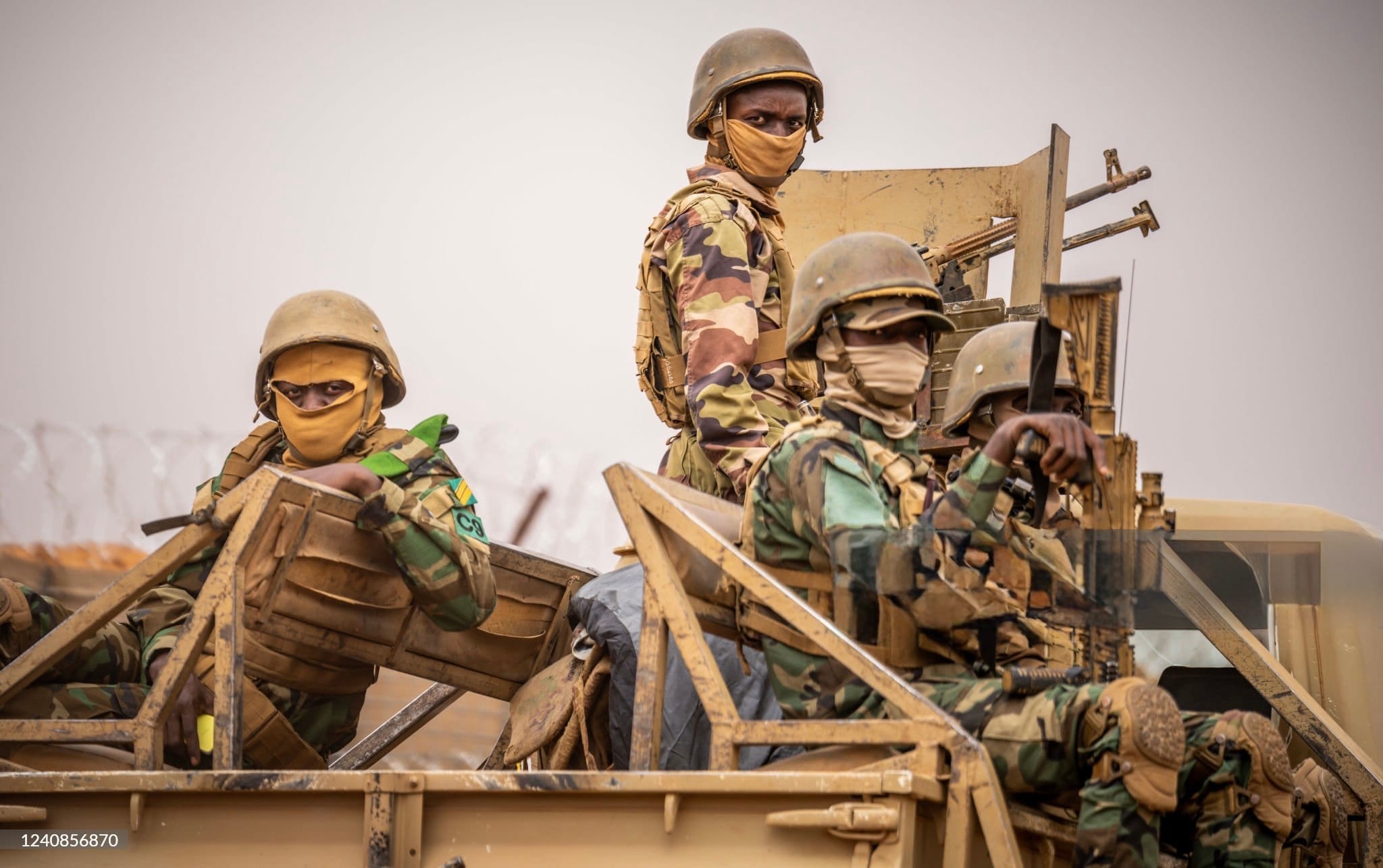 Nigerian Army soldiers on patrol vehicle in counter-terrorism operations